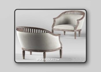 Curtis Ivory Rounded Ladder Armchair