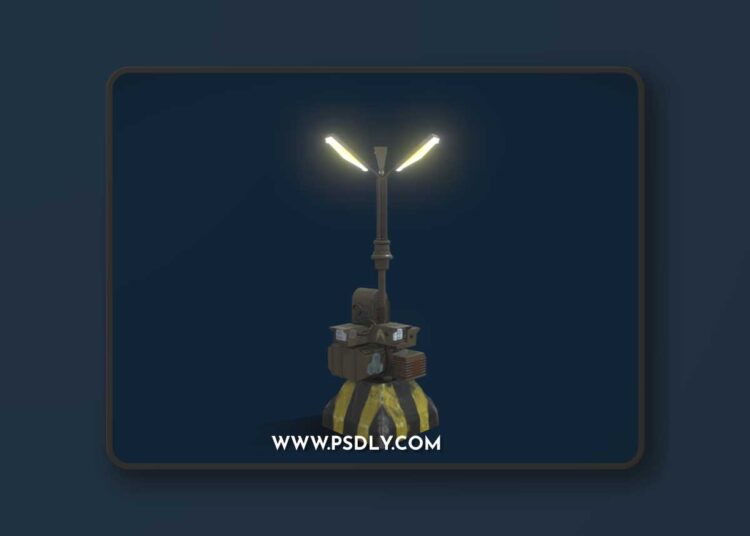 Cyberpunk Street Lamp/Blade Runner style 3d model