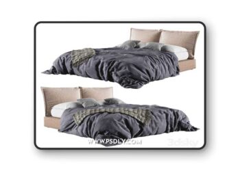 Desiree Vanity Bed Plaid 3D Model