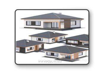 Modern one-storey cottage 3D Model
