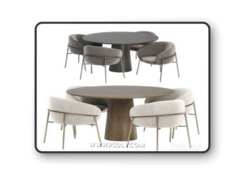 Rimo dinning chair with Pedestal table