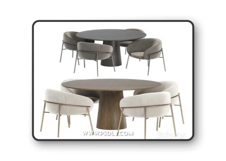 Rimo dinning chair with Pedestal table