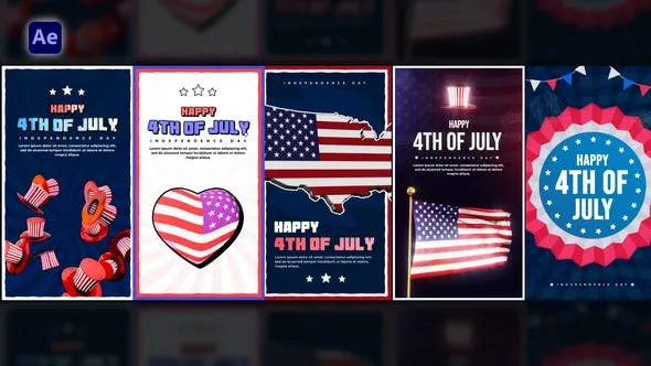 Videohive 4th Of July Stories Pack 53029873