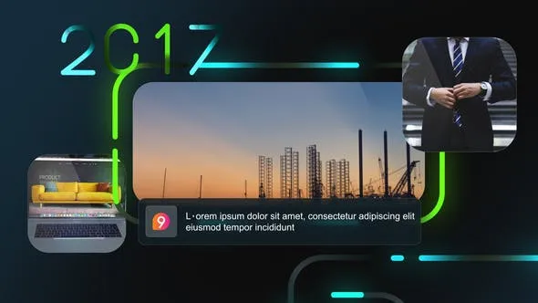 Videohive Corporate Line Glow Timeline Slideshow 53525510