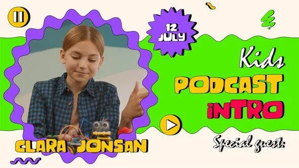 Videohive Kids Podcast Youtube Vlog Intro 53369397