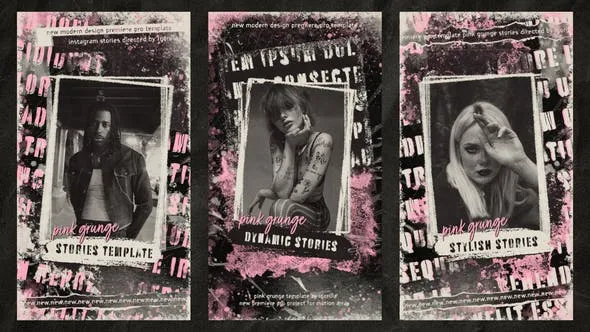 Videohive Pink Grunge Stories 53072323