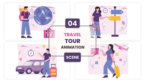 Videohive Travel Tour Animation Scene 53011376
