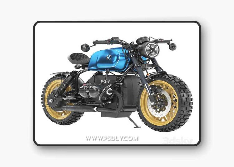 Blue-motorcycle-3D-Model