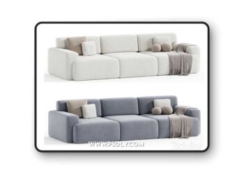 Bonent Sofa Velvet Eclipse 3D Model