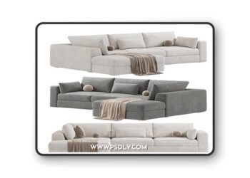 Bumper Sectional Sofa 3D Model