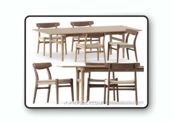 CH327 DINING TABLE, CH23 CHAIR by Carl Hansen & Son