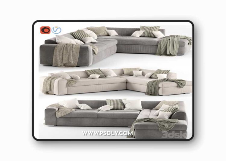 Corner sofa Biba Salotti Brad 3D Model