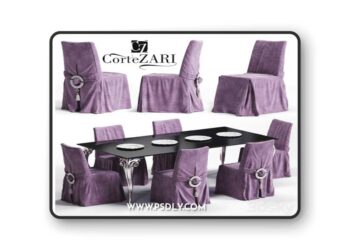 Corte ZARI Chair & ANTARES Table 3D Model