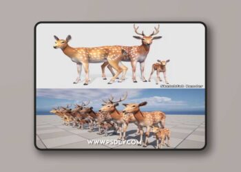 Deer Family 3D Model
