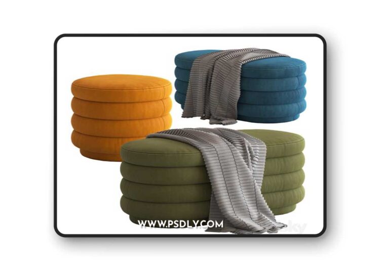 Globewest Ribbed Ottoman 3D Model