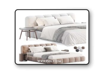 Hildon Boucle bed 3D Model