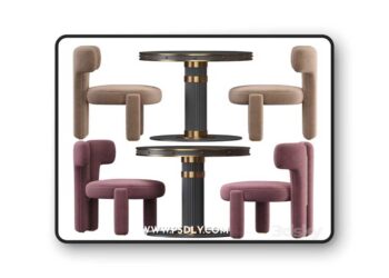 Idaho chair Willis dining table 3D Model