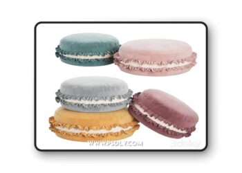 Macaron Pouf, Velour Cookie pillow