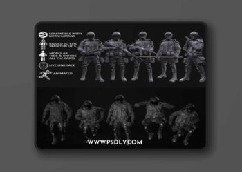Man – Military Outfit 5 – Modular – Rigged – Animated