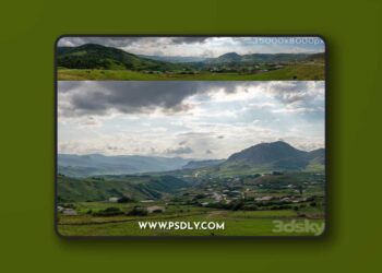 Mountain village. Panorama 35k