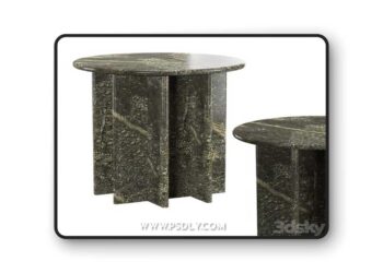 PASAR ROUND GREEN MARBLE SIDE TABLE