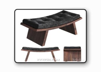 Padded stool 3D Model