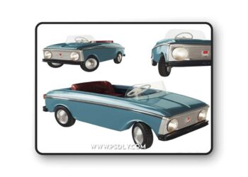 Pedal car Moskvich 3D Model