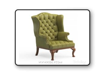 Queen Anne Wing Chair 3D Model
