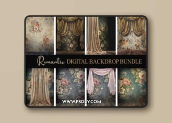 Romantic V1 Digital Backdrop Bundle