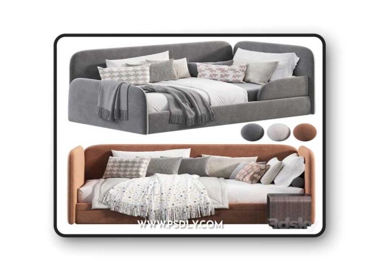 Simple Kids Bed 3D Model