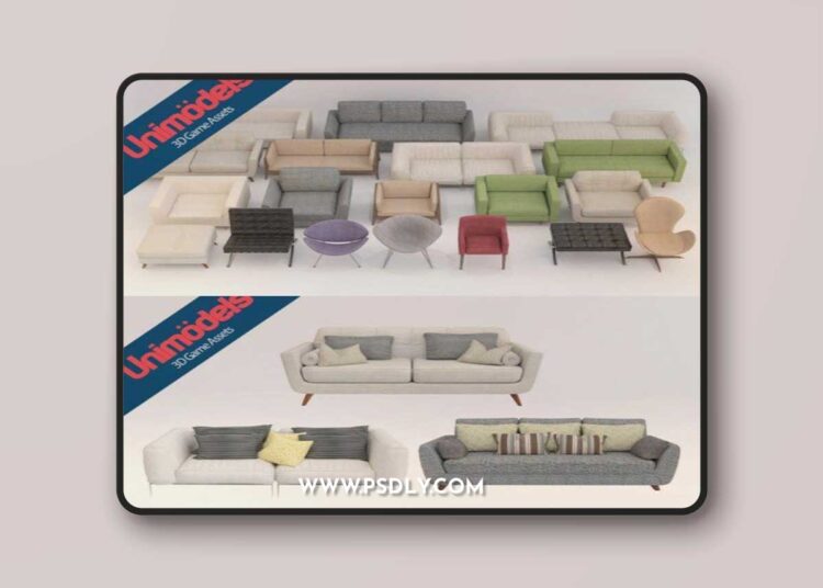 Sofas and Pillows Vol. 1 3D Model