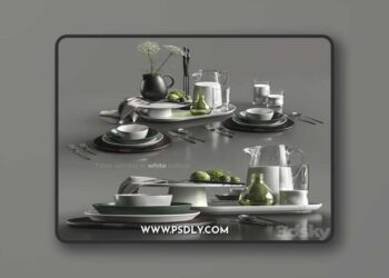 Table setting in white colors