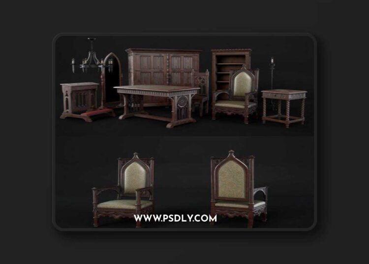 Timeless Gothic Furniture 3D Model