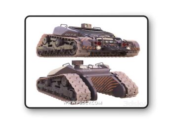 Tractor on caterpillars 3D Model