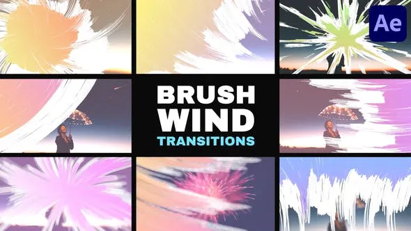 Videohive Brush Wind Transitions for After Effects 53685890