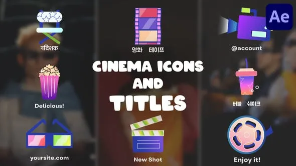 Videohive Cinema Icons And Titles for After Effects 53782919
