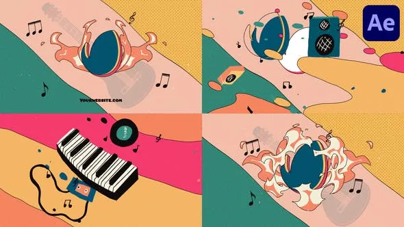 Videohive Music Colorful Logo Opener for After Effects 53966697