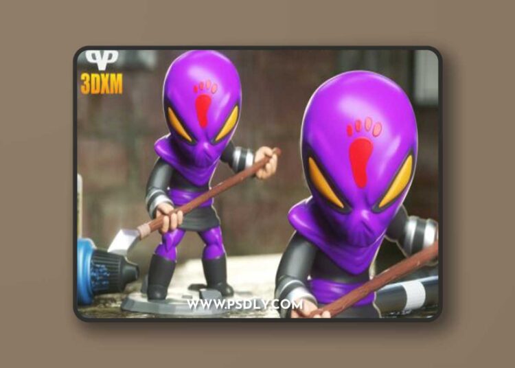 3DXM – Foot Soldier Chibi Spear – 3D Print Model
