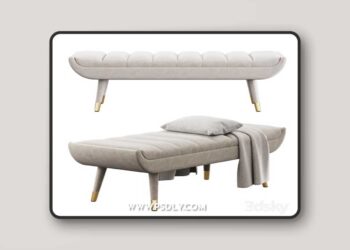 Accent Bench by Modway 3D Model