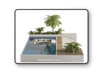 Backyard and Landscape Furniture with Pool 02