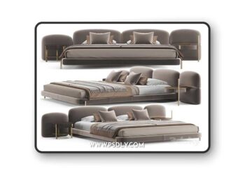 Baxter Stone Bed 3D Model