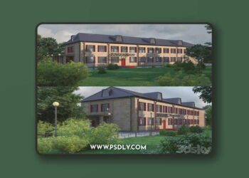 Brick Municipal Building 3D Model