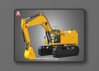 CgTrader - JD - 850D - LC Hydraulic Mining Excavator 3D model