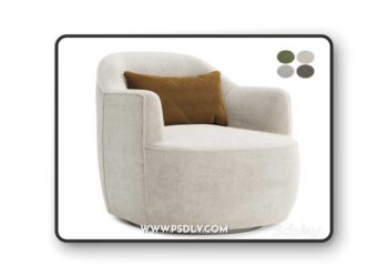 Dawes Swivel Accent Chair 3D Model
