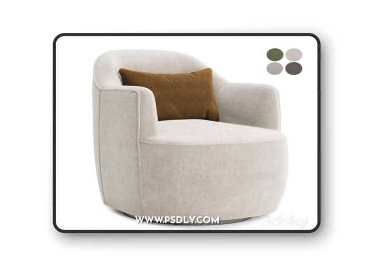 Dawes Swivel Accent Chair 3D Model