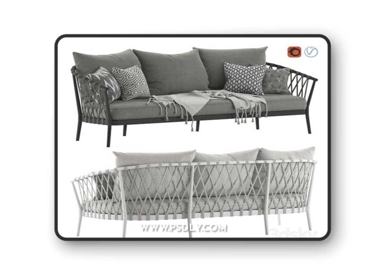 Globewest Maui 3-Seater Sofa 3D Model