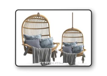 Hanging Rattan Chair 3D Model