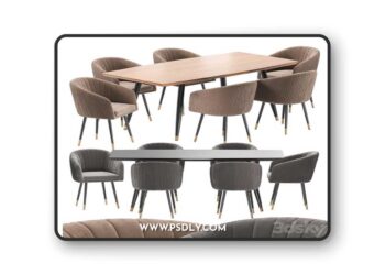 LM-7305 Dining Chair and Curve Table