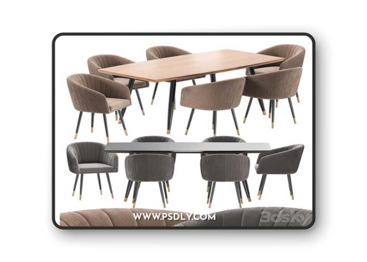 LM-7305 Dining Chair and Curve Table