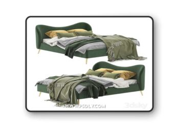 Made Kooper King Size Bed, Laurel Green Velvet